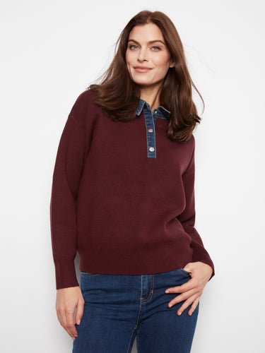 With ribbed cuffs and hem, this top provides a snug fit and adds subtle detail to your ensemble by Charlie B.