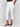 Twill pants in white with regular rise and distinctive frayed tulip hem by Charlie B.