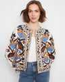 Chic cotton jacket with a relaxed fit and vibrant floral embroidery, perfect for casual outings by Charlie B.