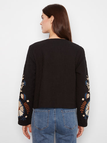 Showcasing a stunning embroidered design, this cotton jacket is perfect for adding flair to your wardrobe by Charlie B.