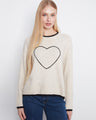 Sweater with heart embroidery and ribbed cuffs, adding a charming touch to your casual wear. Crafted for comfort by Charlie B.