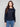 Sophisticated chiffon blouse in navy featuring intricate patterns and stylish button closure at the back by Charlie B.