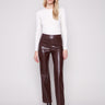 Cabernet faux leather pants featuring a straight fit and sleek design, perfect for any occasion by Charlie B.