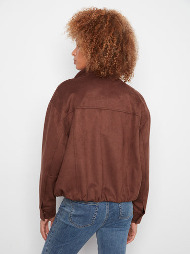Sophisticated brown jacket showcasing a relaxed fit, perfect for everyday wear. By Charlie B.