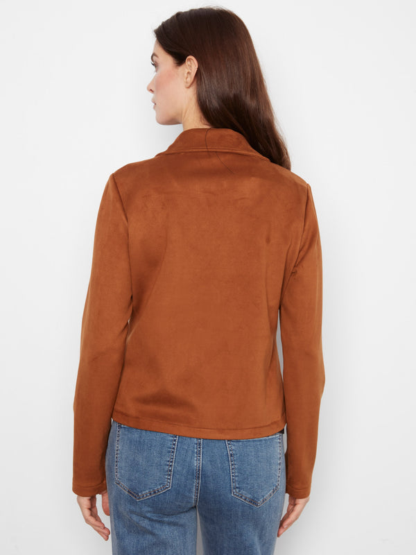 Veste moto en faux suède - Caramel au Beurre