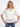 Stylish women's crochet top in white with an intricate fishnet pattern and trendy notch neckline by Charlie B.