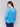 Lagoon blue fishnet crochet sweater with loose fit design by Charlie B.