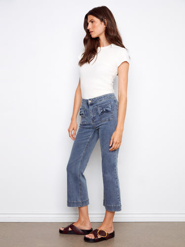 Crafted from stretch denim, these pants provide comfort and flexibility while maintaining their stylish appeal. A must-have piece by Charlie B.