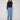 Medium blue jeans with a cropped length and stylish fringe details at the hem, perfect for casual outings by Charlie B.