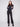 Stylish long length black pants with side buttons and practical side pockets by Charlie B.
