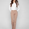 Truffle pants with flare leg design and crafted from stretch twill fabric, offering comfort and style by Charlie B.