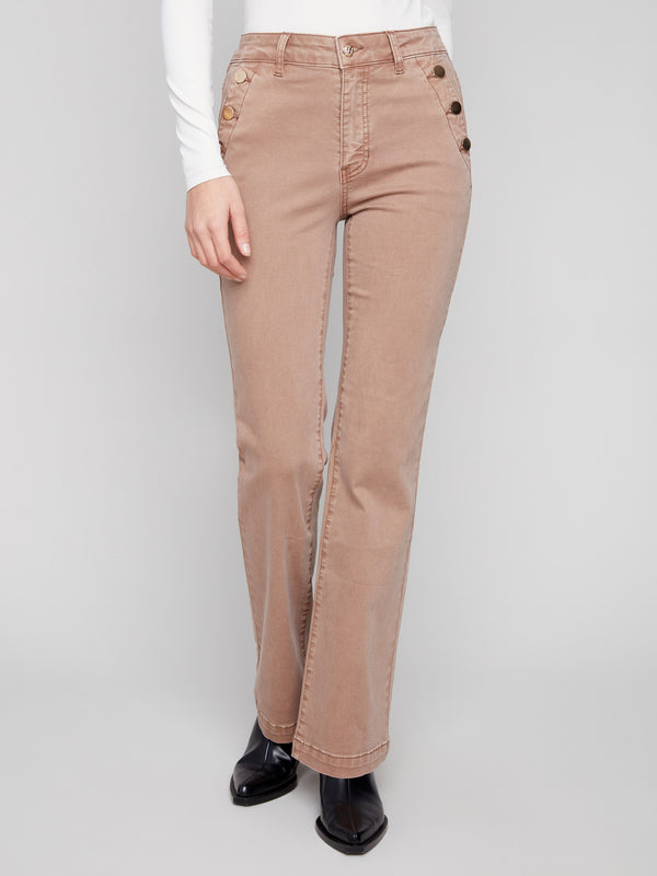 These long-length truffle pants feature side pockets for added functionality and style by Charlie B.