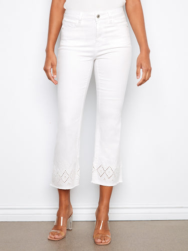 Designed with a cropped length, these pants offer a modern and stylish look, ideal for showcasing your favorite footwear by Charlie B.
