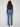 Regular rise flared jeans in medium blue, featuring delicate floral patterns that elevate your casual wardrobe by Charlie B.
