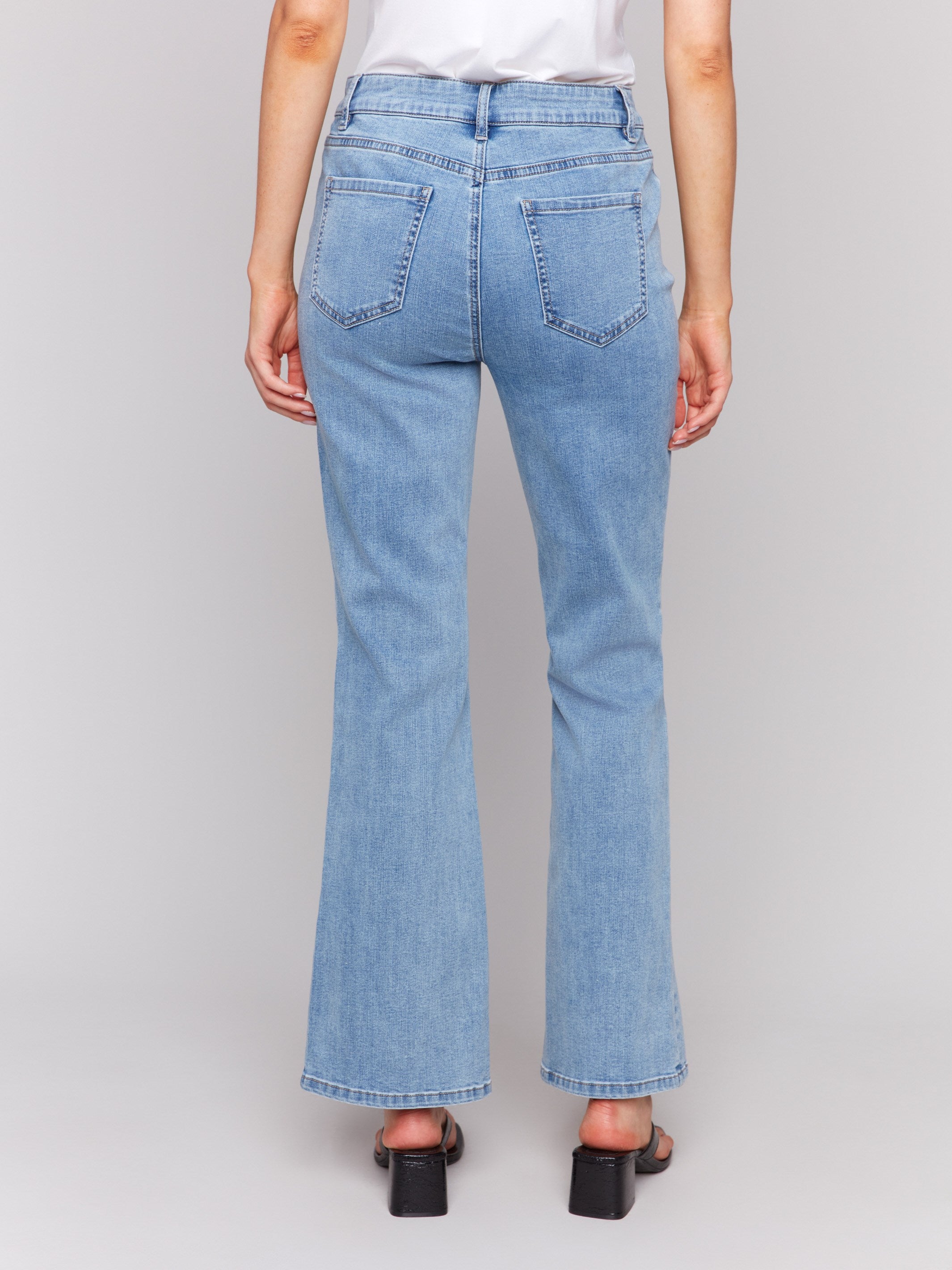 Long length bootcut jeans in light blue by Charlie B.