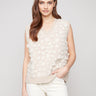 Floral mesh sweater vest with sleeveless style, offering a chic and airy look by Charlie B.