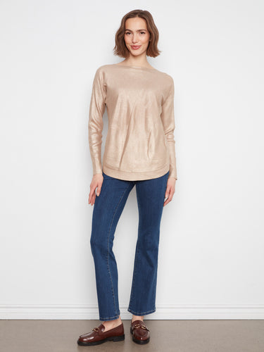 Stylish sweater showcasing back lace-up detail, blending fashion and function seamlessly in your wardrobe by Charlie B.