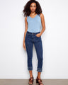 Denim jeans featuring a skinny fit, perfect for a sleek look. Crafted from stretch denim fabric for comfort. By Charlie B.