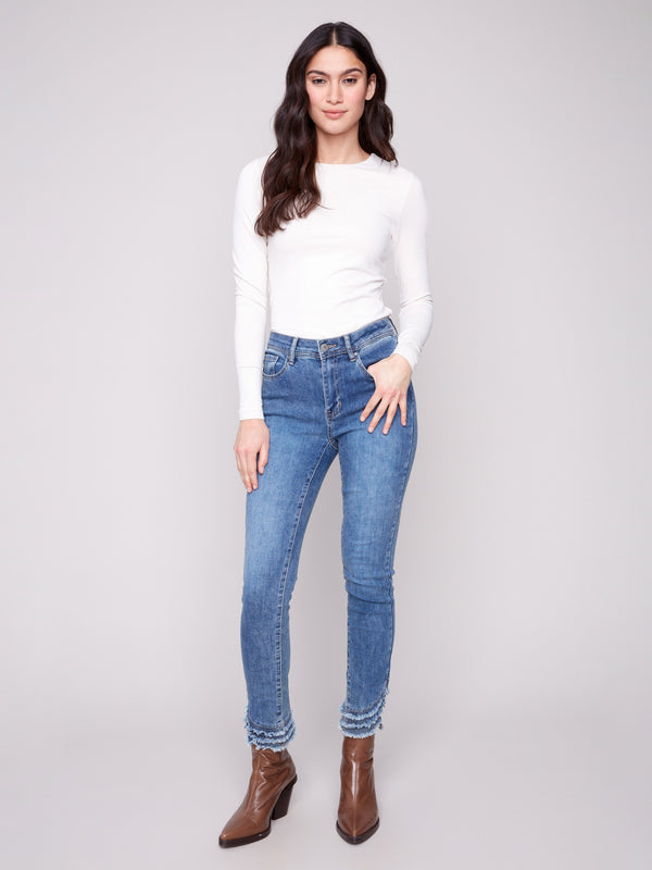 Denim pants with a slim fit, crafted in stretch fabric for comfort and style by Charlie B.