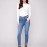 Denim pants with a slim fit, crafted in stretch fabric for comfort and style by Charlie B.