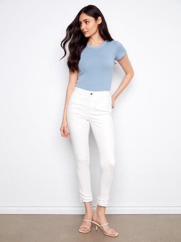Made from stretch twill fabric, these jeans provide flexibility and ease of movement. By Charlie B.