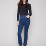 Indigo jeans featuring a bootcut fit and crafted from stretch denim for comfort and style by Charlie B.