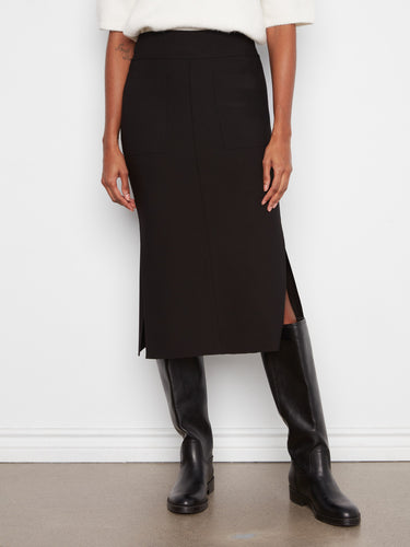 Crafted from stretch crepe fabric, this skirt provides both comfort and style. By Charlie B.