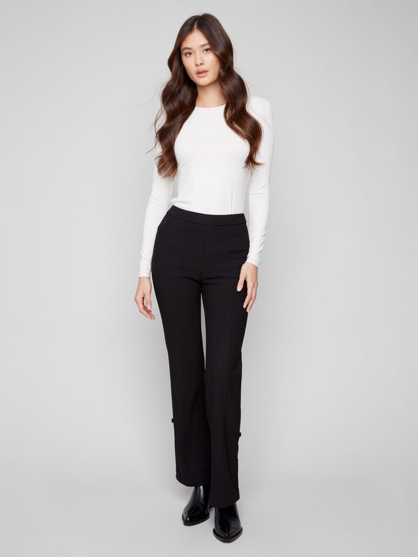 Gutsy Crepe Flare Pants - Black