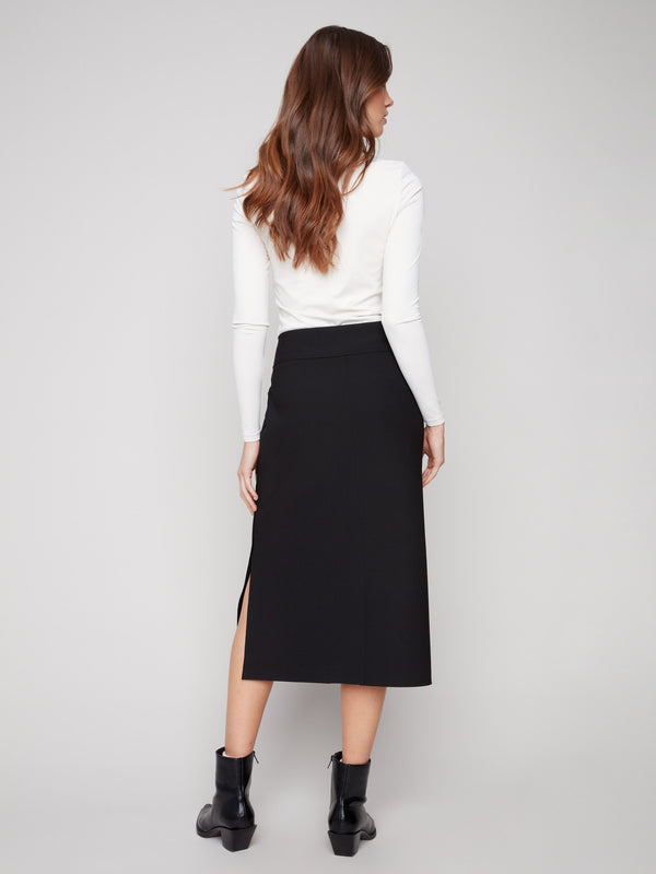 Gutsy Crepe Skirt With Patch Pockets - Black