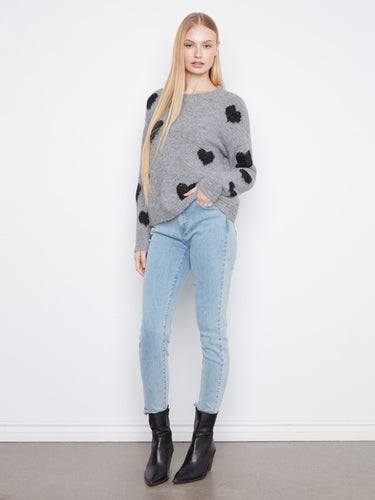 Embrace the cozy feel of this grey sweater with its stylish drop shoulders by Charlie B.