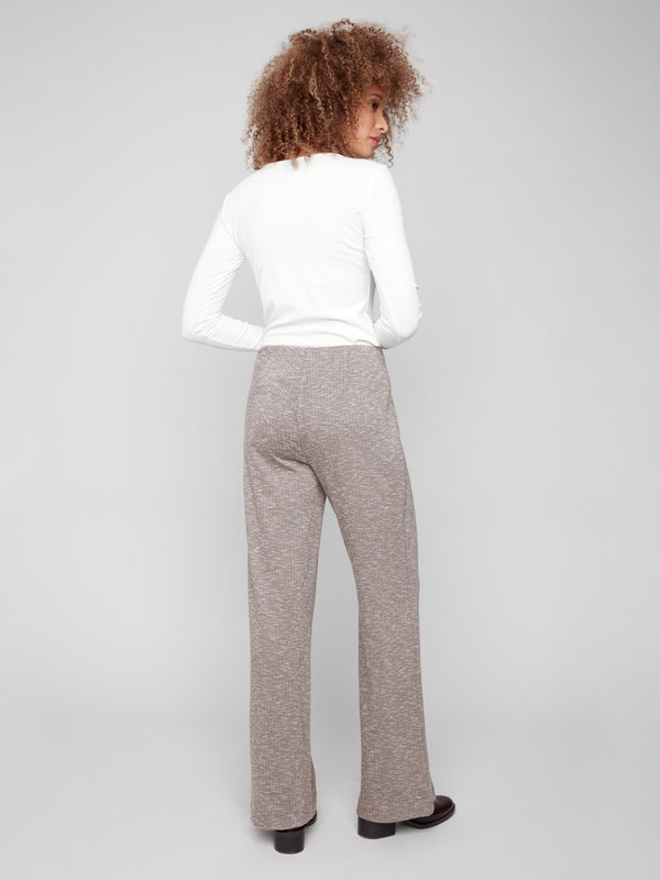 Crafted from stretch fabric, these mocha-colored wide-leg pants by Charlie B provide comfort without compromising on style.