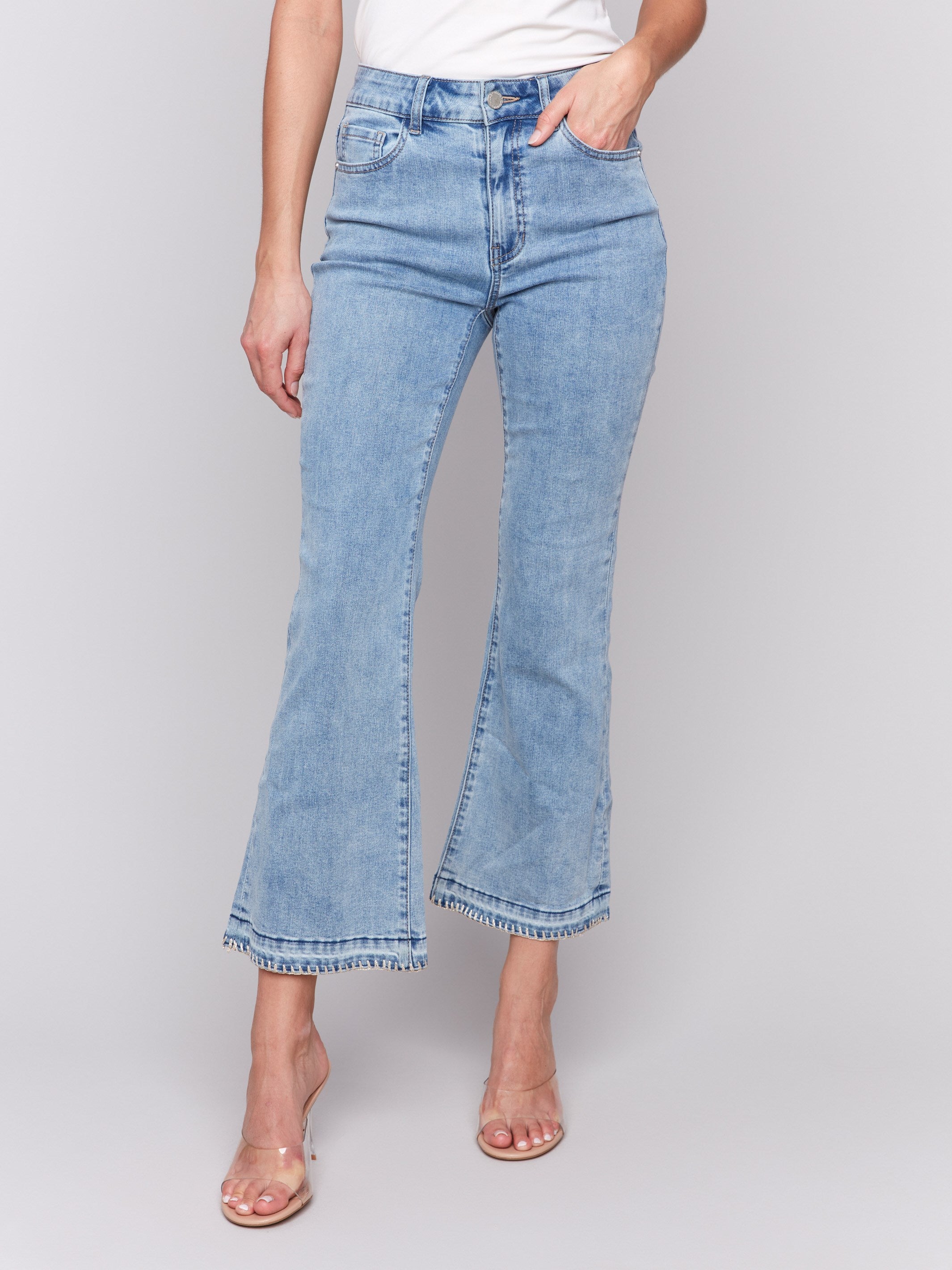 Regular rise light blue jeans with stretch material by Charlie B.