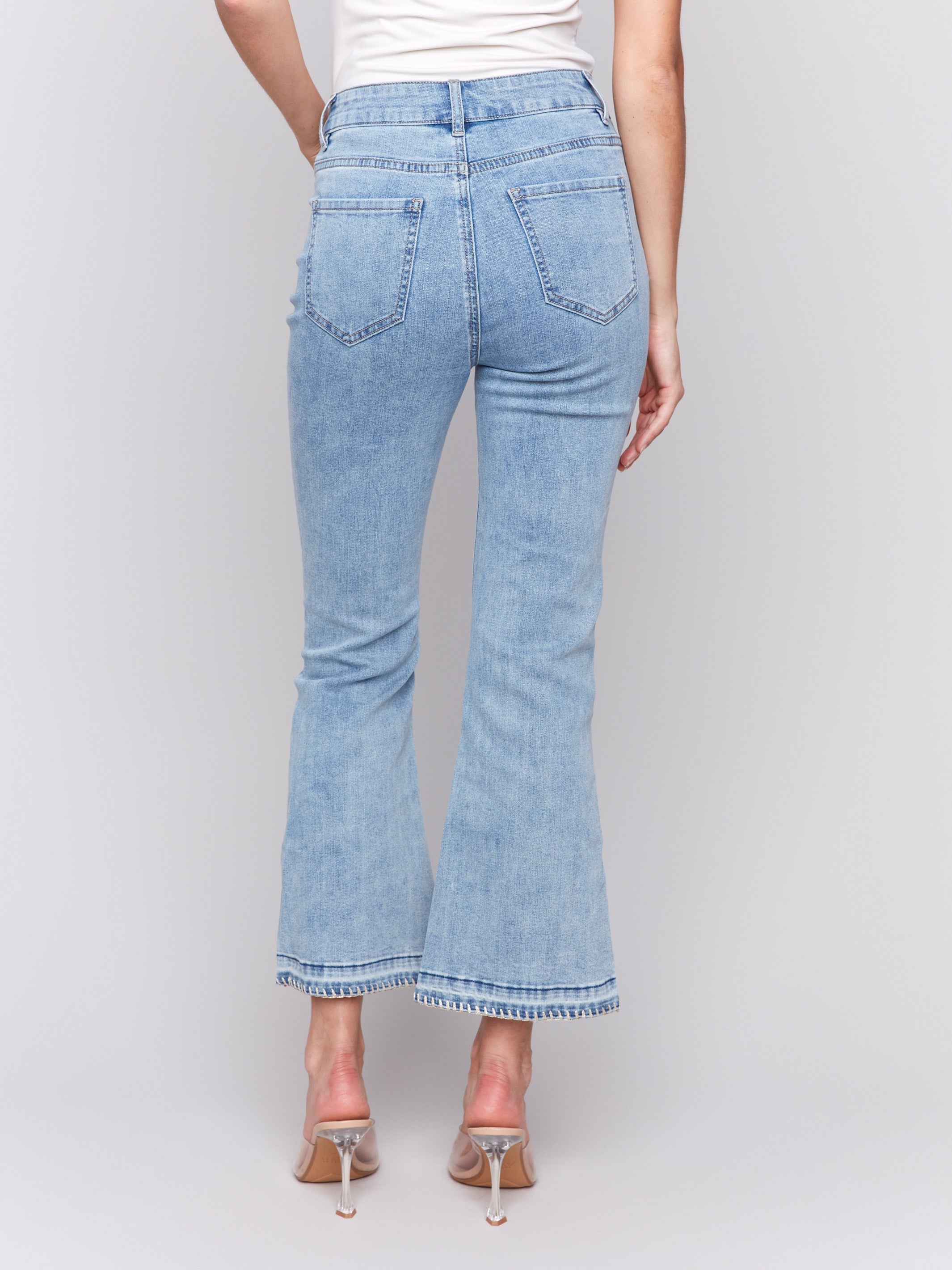 Light blue jeans in a flare fit with regular rise by Charlie B.