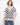 Navy and cream crochet top with a standout Johnny collar, highlighted by its intricate design pattern by Charlie B.