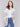 Striped knit cardigan in denim hues with an open-front design by Charlie B.