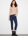 Blue Black knit denim jogger pants featuring a slim fit and elastic waistband by Charlie B.