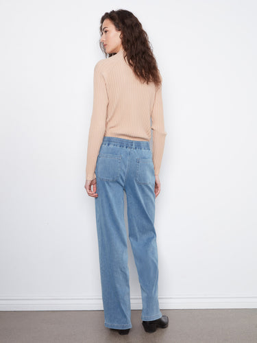 The drawstring waistband ensures a customized fit while maintaining casual elegance by Charlie B.