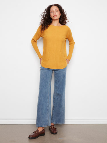 Elegant long sleeves on this cozy sweater make it ideal for cooler days. It's both comfortable and stylish by Charlie B.
