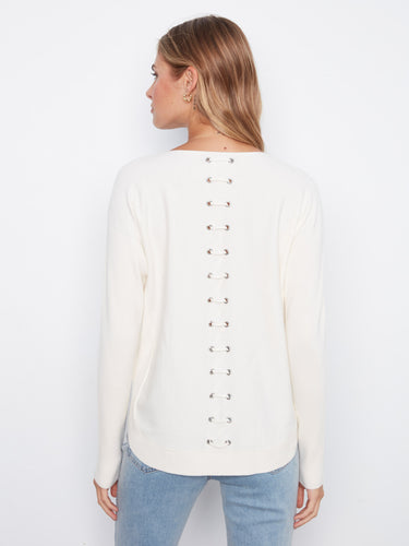 Chic design featuring back lace-up eyelet details adds a stylish touch to any outfit by Charlie B.