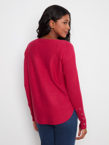 Stylish truffle sweater with a graceful boat neck and rounded hem for a chic look by Charlie B.