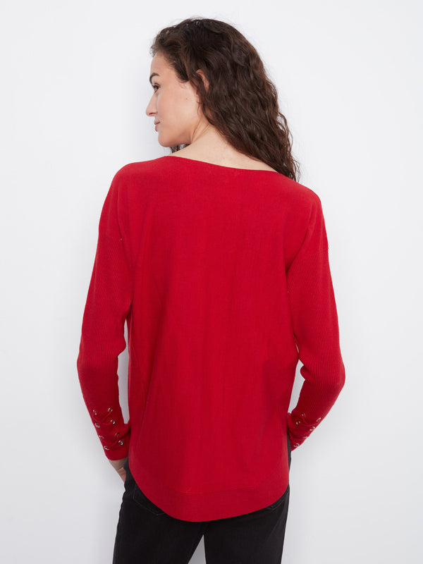 Chandail tricoté avec poignets à lacets - Équestre