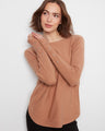 Elegant boat neck sweater with cuff lace-up detail, perfect for a chic look by Charlie B.