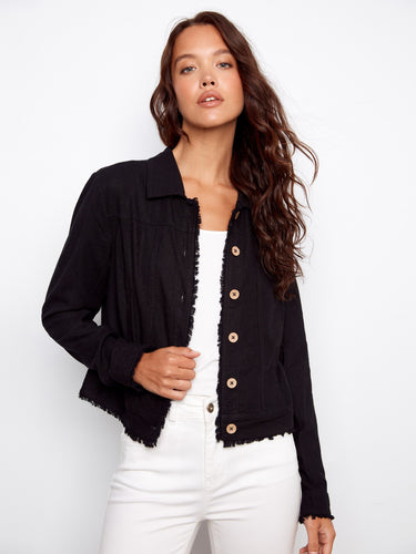 Featuring practical front pockets, this jacket offers both utility and fashion-forward design. An essential item by Charlie B.