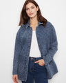 Floral quilted denim jacket with button cuffs for an adjustable fit on cooler days, by Charlie B.