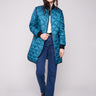Evergreen quilted puffer jacket featuring rib knit detailing for added style by Charlie B.