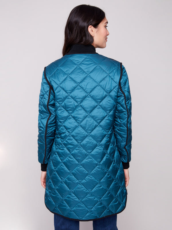 Timeless style in an evergreen quilted puffer, perfect for any occasion by Charlie B.