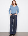 These jeans feature a stylish wide leg, perfect for a modern look. Crafted in stretch denim for comfort and fit by Charlie B.