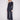 Blue black cropped jeans with a flare fit and subtle metallic finish, perfect for a chic look by Charlie B.