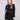 Black sweater with mock neck and elegant floral soutache, showcasing a relaxed fit by Charlie B.