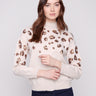 Sweater featuring a wool fabric blend with shimmering leopard sequin accents, adding a touch of elegance by Charlie B.